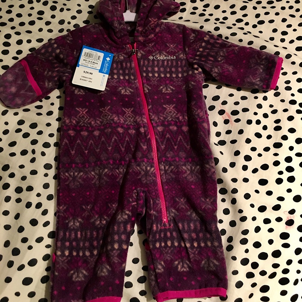 Colombia. 0-3month purple fireside cuddle bunting.